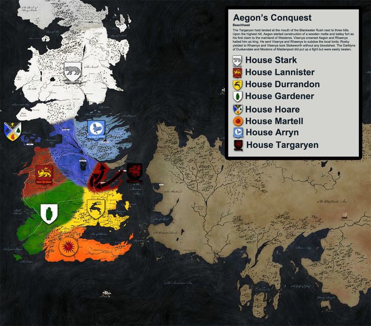 Большая карта вестероса и эссоса 7 королевств