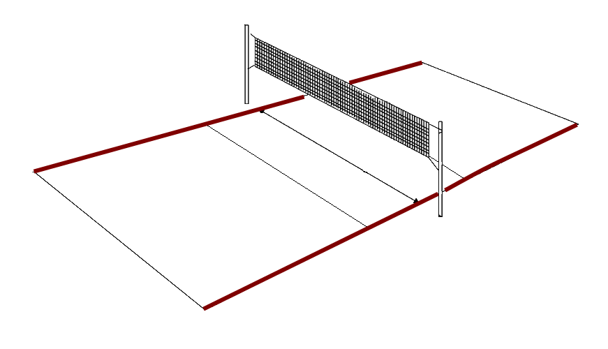 Волейбольное поле схема сверху