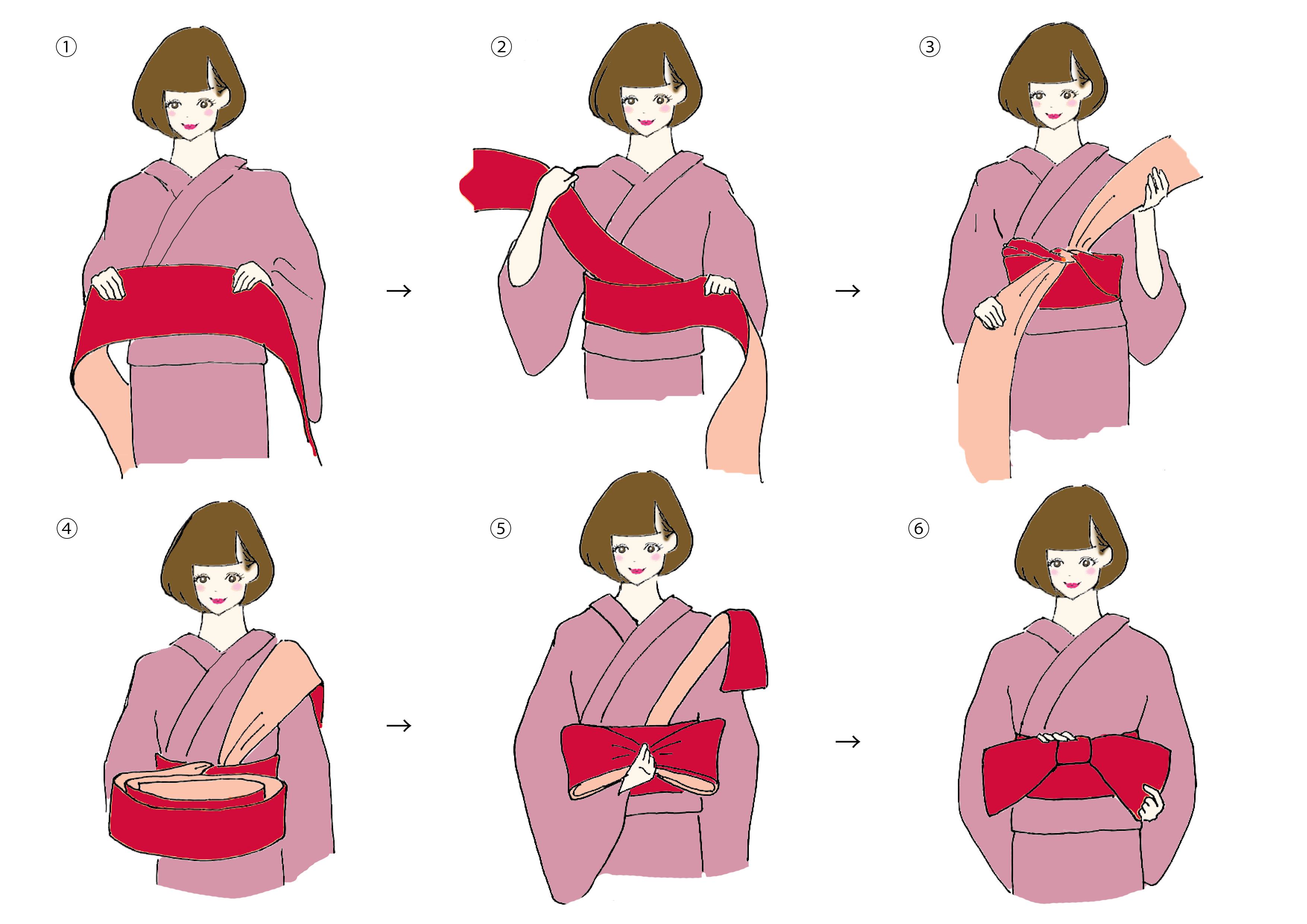 Японский узел на поясе кимоно