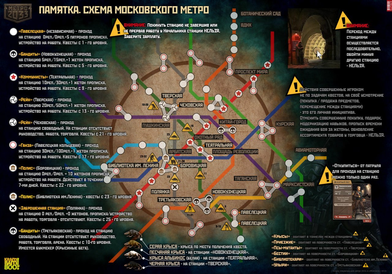 Карта метро 2033 в хорошем качестве