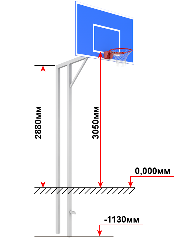 Какое расстояние от баскетбольного кольца. Высота баскетбольного кольца 3.05. Стойка баскетбольная двухопорная уличная. Высота баскетбольного щита. Высота установки баскетбольного щита.